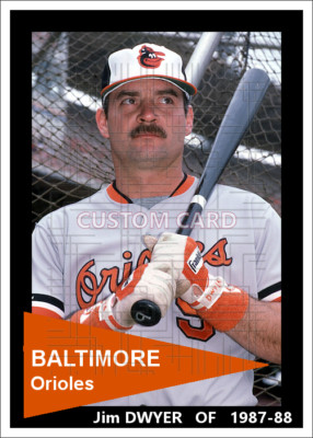 Jim Dwyer - c. 1987-88 Baltimore Orioles - 2.5 x 3.5 custom card (blank back)