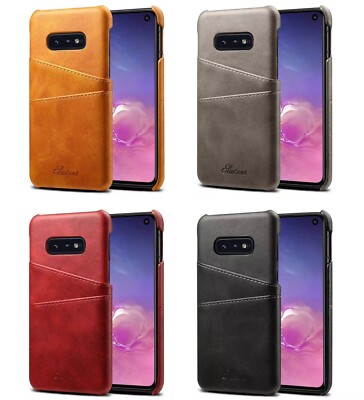 Handyhülle Leder Case Schutz Kartenfach Samsung Galaxy S8 S8+ iPhone 7 8 plus X