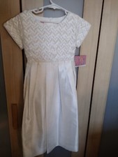 Jinelle Girls Sz 6 Formal Ivory White Dress Wedding Communion Party GORGEOUS NWT