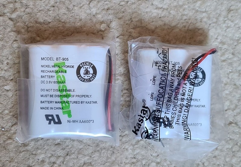 Kastar 2Pcs Rechargeable Phone Battery for Panasonic P-P501 P-P504 Uniden BT-905
