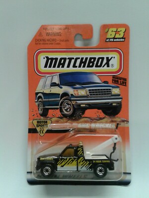 Matchbox 1987 GMC Wrecker Towing Tow Truck Black 1998 63 Brand NEW IN PACKAGE