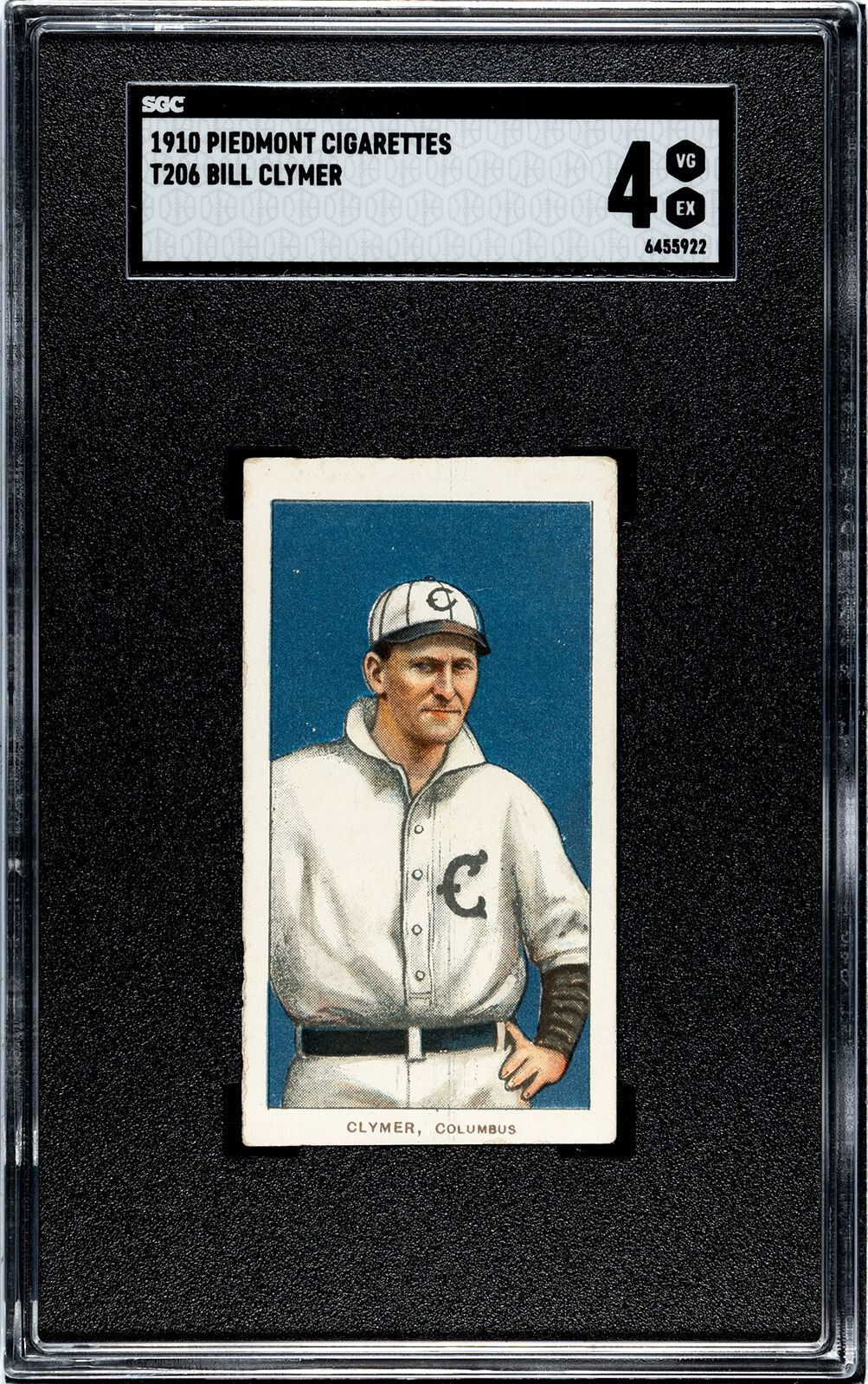1909-11 T206 Bill Clymer Piedmont 350/25 SGC 4