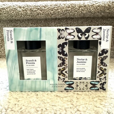 M&S  Seasalt & Freesia, Nectar & Jasmine 2pk eau de toilette Perfume 50ml, New