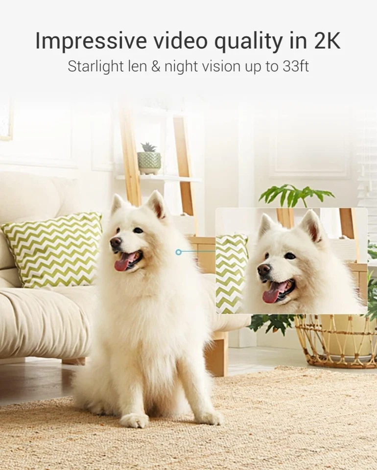 Cámara inteligente para el hogar Ezviz C6 2K⁺ Pan/Tilt Monitor de mascotas para bebés AI Detección de humanos y mascotas Foto 2 de 4