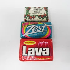 Vintage Bar Soap Lot Zest Lava Cape Shore Cranberry 3 & 5 oz bars NOS