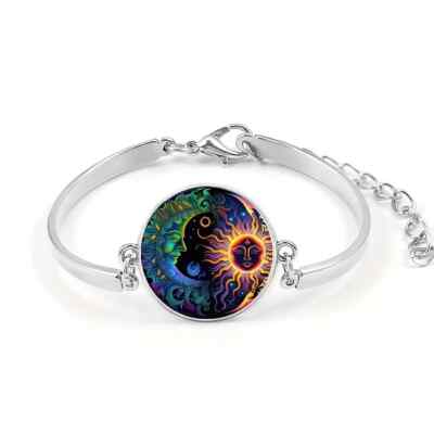 Sun and Moon Bracelet  Time Gem Creative Glass Pendant Jewelry