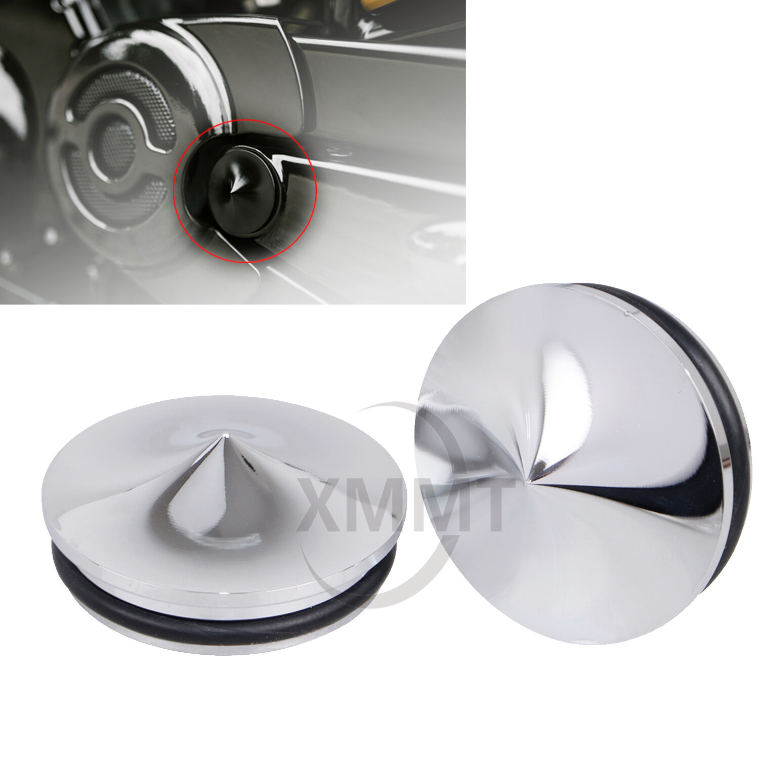 2PCS Chrome Swingarm Pivot Bolt Covers Fits For Harley Night Rod