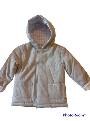 Baby Jungen grau Mantel blau Baby verfügbar Größen 0-3,6-12,12-18,18-24