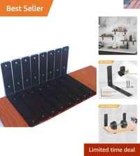 Easy Install L Shelf Brackets with Screws - 8-Pack for Elegant Storage Solutions