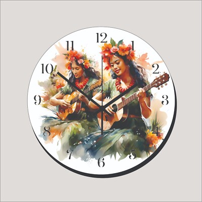 Hawaii Sandy Beaches Palm Trees Ocean View Art Wall Hanging Wall Clock art