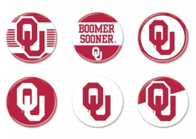 BUTTON NCAA 6 PACK BUTTONS OKLAHOMA SOONERS WINCRAFT - #BL_LAST1