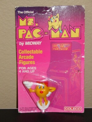 Ms Pac-Man Arcade Figure, Vintage 1982 Coleco Video Game PVC Collectible, Rare  