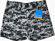 Columbia Kids Black Camouflage Silver Ridge Camper Omni Shade Shorts Sz L 14/16
