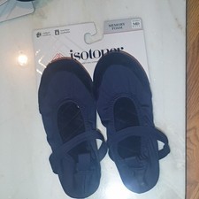 Isotoner Women's Ballet Slippers Navy Memory Foam Strap Slip On 6.5-7.5