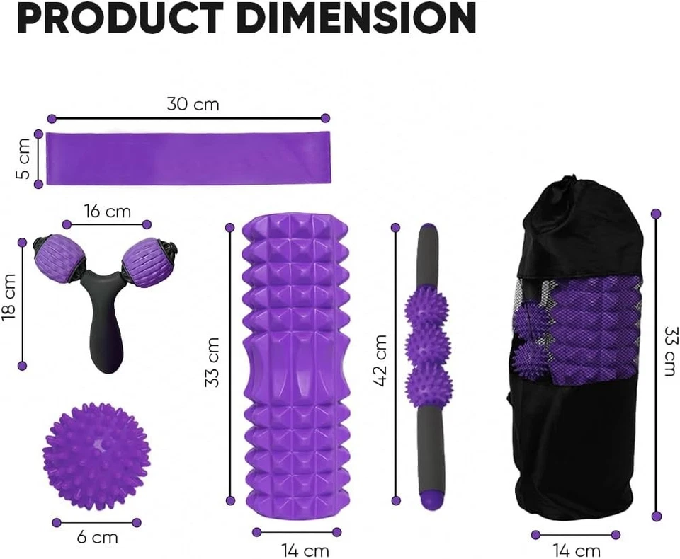 FOAM ROLLER SET, FOAM ROLLER, MUSCLE ROLLER STICK, Y-SHAPE ROLLER, BALL & BAND - Image 4 of 4