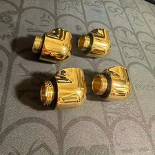 Barrow G1/4" Male to Female Extender Fitting, 90 Degree Angle Gold 4 Pack 121601