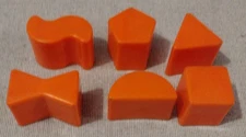 6-VINTAGE 70s PLAYSKOOL TEDDY BEAR SHAPE SORTER *REPLACEMENT ORANGE SHAPES*