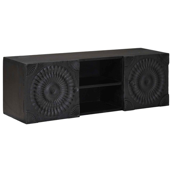 Tv-SchräNk Mit Regal Mit Speicher Schwarz 105 X 30 X 35 Cm Tv-SchräNk Medienlage-image