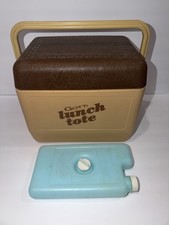 Vintage GOTT Lunch Tote Cooler 6 Pack Re-Freeze Lid Model 1806 + Ice Pack USA
