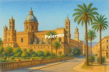 Palermo Coloured Pencil Art (AI GENERATED IMAGE)