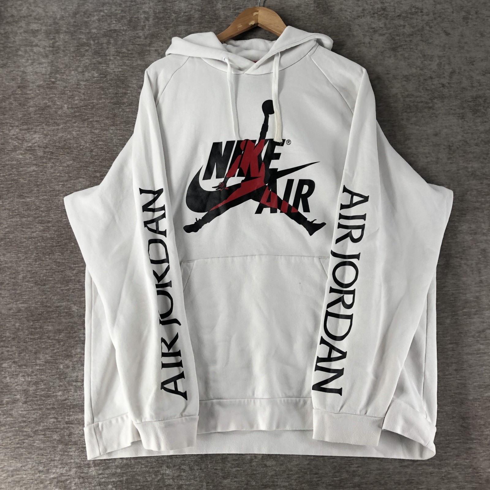 Nike Jordan Air Hoodie Pullover White Men's Size 2XL Graphic Logo DH9504-101