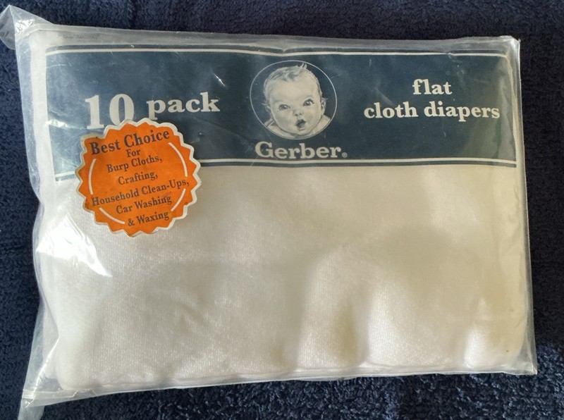 Vintage Gerber Birdseye Flat Cloth Diapers 10 Pack 100% Cotton White 24” X 27”