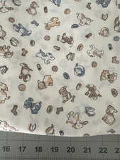 ENGLISH COLLECTION BY DAVID TEXTILES, PUPPIES, 42" WIDE X 1/2 YARD COTTON