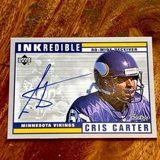 CRIS CARTER 1999 UPPER DECK RETRO INKREDIBLE AUTO AUTOGRAPH - MINNESOTA VIKINGS