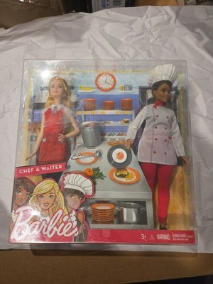 Barbie Friend Careers Chef & Waiter Doll Set #FCP66 2016 New