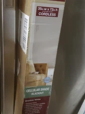 35" X 72" Cordless Home Decorators Shadow White Blackout Cellular Shade