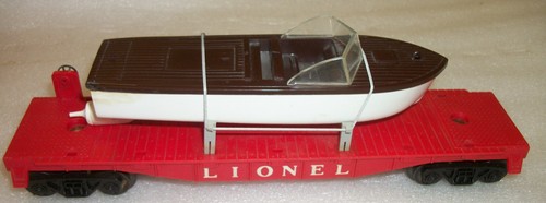 LIONEL POSTWAR HTF 6501 FLAT CAR WITH JET BOAT VERY GOOD+