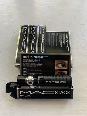 4 PACK Mini MAC Stack Mascara, Black, 8ml Each