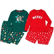 Family PJs Boys Size 8 Christmas Pajamas Lot of 2 Merry Elf Holiday Sets NWT