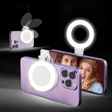 360 LED Ring Light with Mirror Phone Holder 3-In-1 Rechargeable Makeup Light