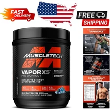 Vapor X5 Pre-Workout Powder - Blue Razz Freeze, 30 Servings for Explosive Energy
