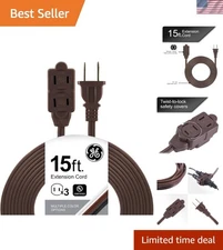 3-Outlet Extension Cord - 15 Ft, Brown