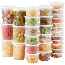 AOZITA 48 Sets Plastic Deli Containers With Lids, 8 oz 16oz 32oz Variety pack...