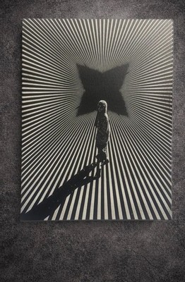 Bild Täuschung Optik Schwarz-Weiß Perspektive auf Leinwand 30x40 cm Art Modern