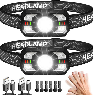 Stirnlampe Wiederaufladbar, 2 Packungen Superhell 2000 Lumen LED Stirnlampe Headlight