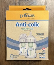 Dr. Brown's Natural Flow Options Plus Anti Colic Bottles Wide Neck 2 x 5oz/150mL