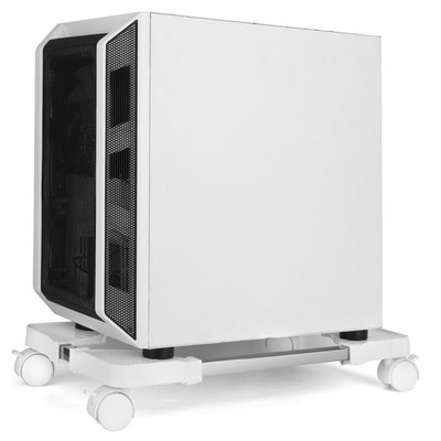 Mobiler CPU Ständer, verstellbarer Computer Tower Ständer mit 4 Rollen weiß 