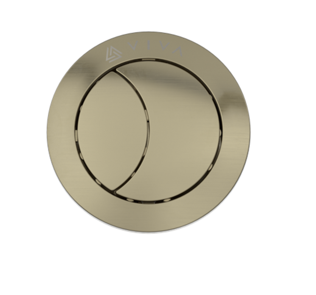 B&Q -  Brushed Brass Toilet Push Button Dual Flush Cistern Universal Fitting 40/50/60mm - Image 3