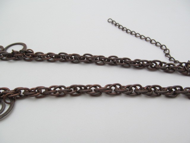 Copper Interlocking Oval Chain Round Circle & Jin… - image 3