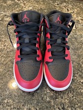 Nike Air Jordan 1 Mid Gym Red Black White DQ8423-061 Boys 7Y