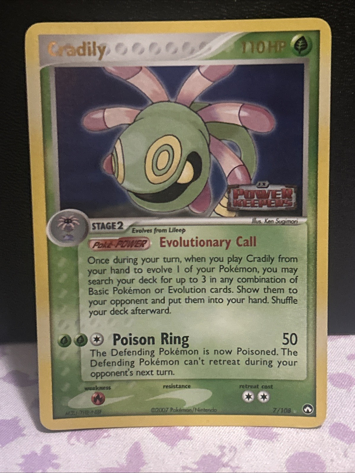 Cradily 7/108 Power Keepers Reverse Holo Stamped Lightly Played Pokemon TCG Card