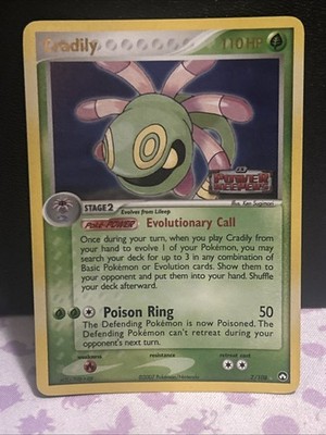 Cradily 7/108 Power Keepers Reverse Holo Stamped Lightly Played Pokemon TCG Card