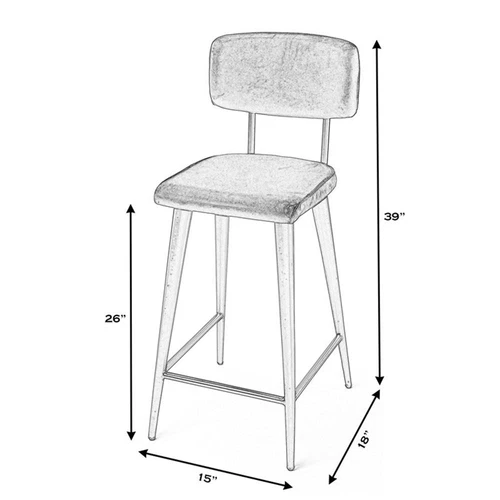 Butler Specialty Company Saddle Leather Rectangular 26" Counter Stool - White - Picture 7 of 7