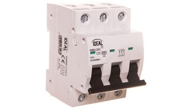 3P C 25A Überstromschalter 6kA AC KMB6-C25/3 IDEAL TS 23148