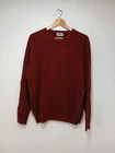 Mens Burgundy Cotton Jumper Long Sleeved Waffle Stitch Marks & Spencer Size L