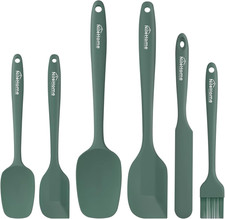 Silicone Spatula Set, 6 Pieces Food Grade Kitchen Utensils with Silicone Brush H